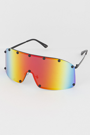 Curved Mirror Shield Sunglasses