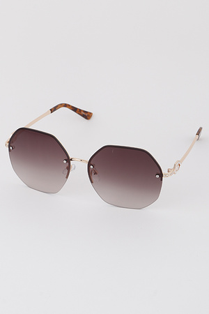 Rimless Geometric Sunglasses