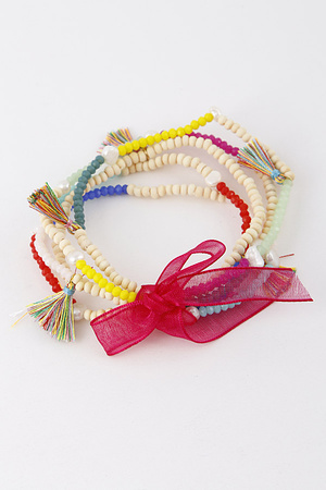 Light Bead Ribbon Bracelet 9DBD7