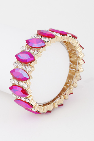 Jeweled Diamond Crystal Cuff Bracelet