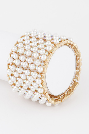 Pearl Jeweled Cuff Bracelet