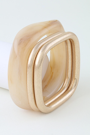 Multi Polished Crystal Box Cuff Bracelet