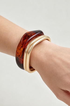 Multi Polished Crystal Box Cuff Bracelet