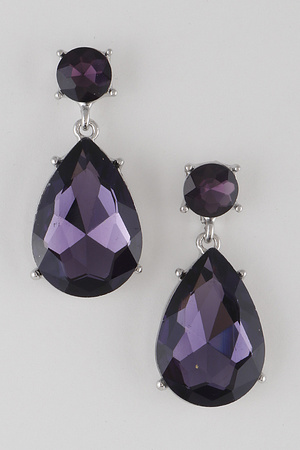 Faux Diamond Tear Drop Shape Earrings 8FBC5