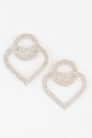 Interlaced Jewel Heart Earrings