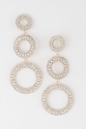 Rhinestone Rings Drop Earrings