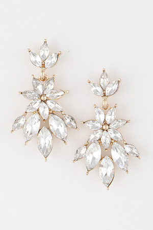 Luxury Rhinestone Flower Earrings