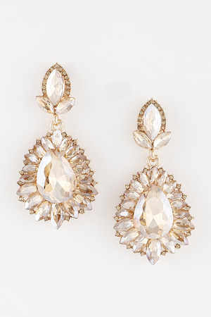 Jeweled Flare Teardrop Earrings