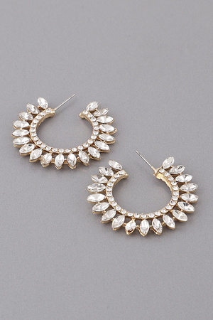 Crystal Lined Hoop Earrings