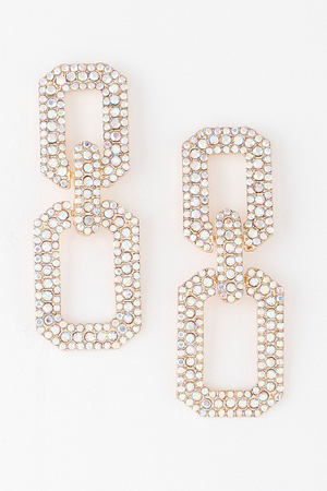Multi Jeweled Link Chain Earrings