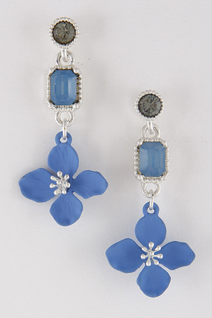 Elegant Flower & Stone Earrings 8BCC5