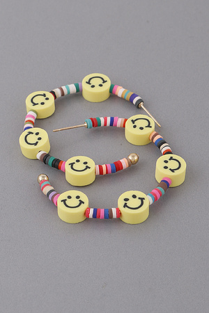 Layered Smiley Face Hoop Earrings