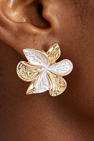 Modern Polished Blooming Flower Earrings
