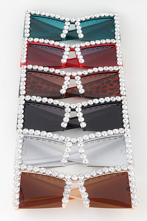 Bejeweled Geometric Cut Sunglasses