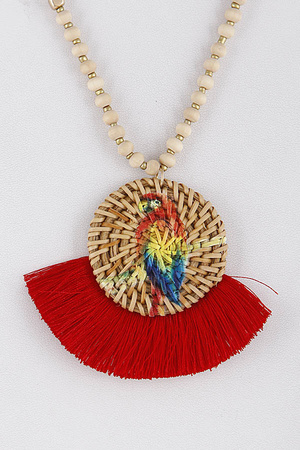 Long Tropical Parrot Tassel Necklace 9ACB7