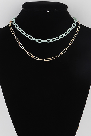 Two Toned Link Chain Necklace