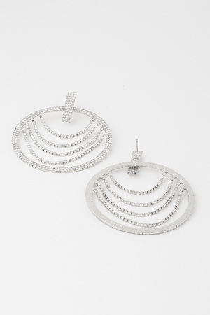 Rhinestone Ring Drop Earrings