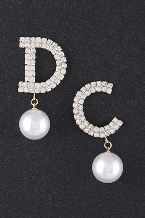 Jeweled DC Pearl Drop Earrings