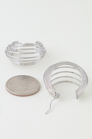 Multi Polished Levels Hoop Earrings