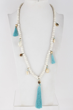 Seashell Beaded Tassel Necklace 9DBB3