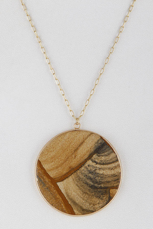 Round Marble Necklace 9JAC7