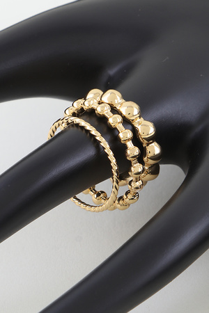 Multi Beaded Rings Set