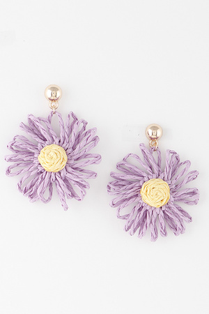 Cute Tweed Flower Earrings