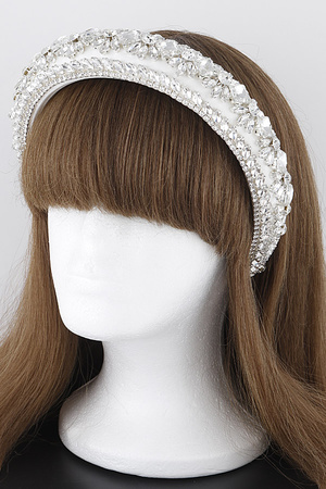 Jeweled Flower Patterned Headband