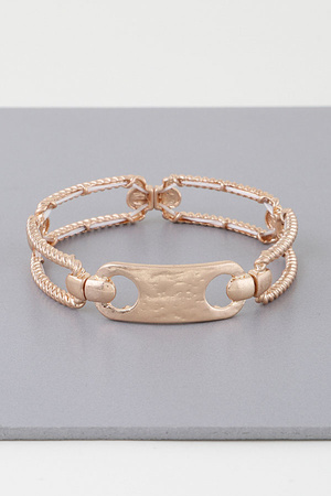 Multi Shiny Twisted Plate Cuff Bracelet