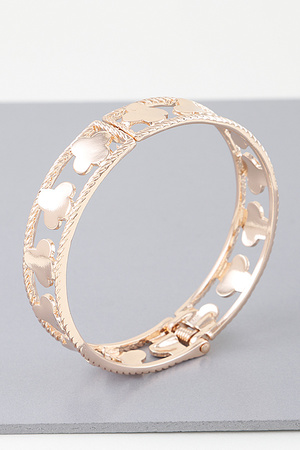 Twisted Open Clover Cuff Bracelet