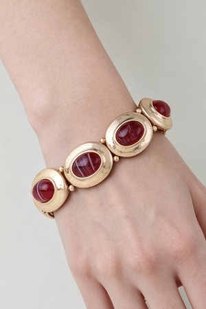Marbled Resin Oval Link Stretch Bracelet