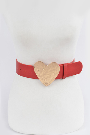 Hammered Heart Shape Buckle Plus Size Belt
