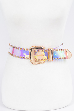 Transparent Studded Plus Size Belt