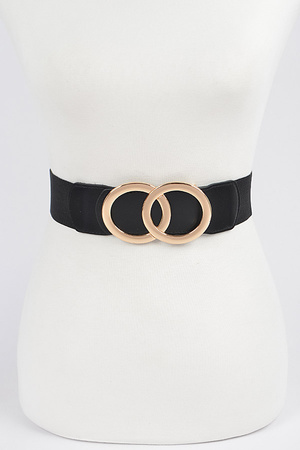 Two Round Buckle Elastic Plus Size Belt