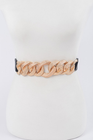 Oversized Chain Buckle Plus Size Elastic Belt