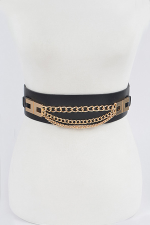 Multi Layered Chain Plus Size Elastic Belt