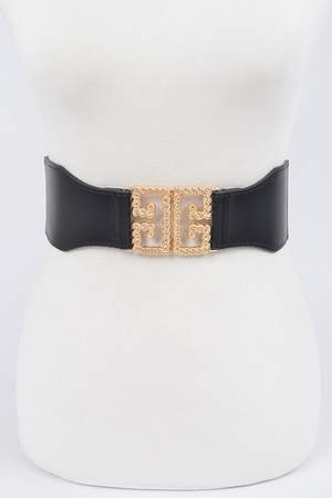 Metal Buckle Plus Size Stretch Waist Belt