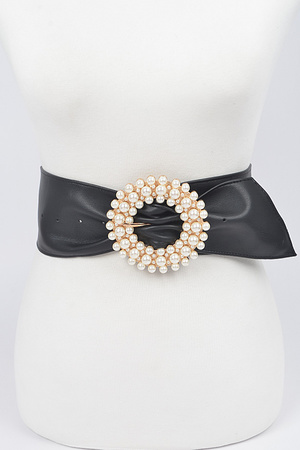 Pearl Round Buckle Plus Size Belt