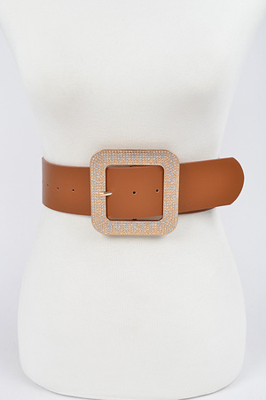 Rhinestone Square Buckle Plus Size Belt