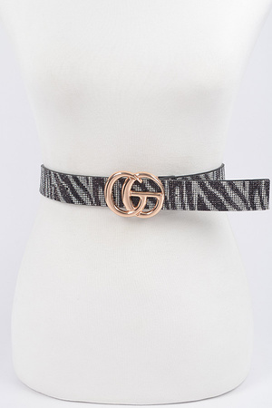 Zebra Rhinestone CG Plus Size Belt