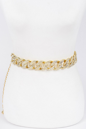Rhinestone Oversized Plus Size Chain Belt