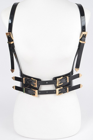 Plus Size Faux Leather Harness