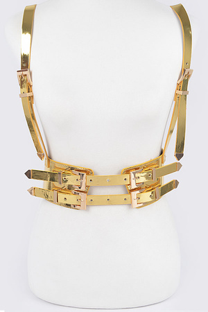 Plus Size Vegan Harness With Metal Buckle