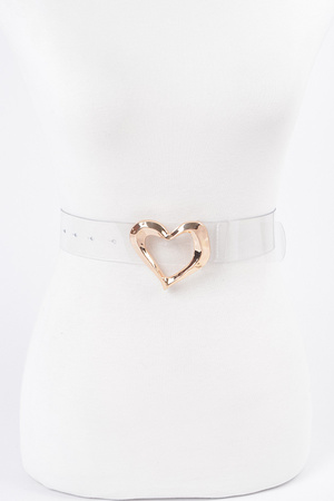 Heart Shape Metal Buckle Plus Size Clear Belt