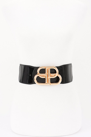 Vegan Leather Metal Buckle Elastic Plus Size Belt
