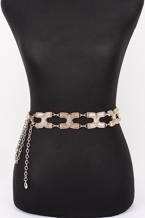 Textured X-Link Chain Plus Size Belt