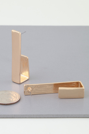 Modern Geometric Frame Hook Earrings