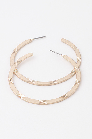 Engraved Metal Hoop Earrings