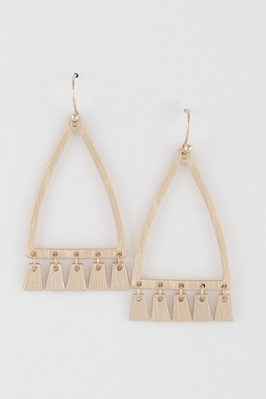 Wood Engraved Fashion Tassel Earrings