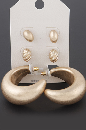 Textured Seashell Earrings Set